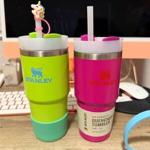Stanley Bright Green and Pink Tumblers